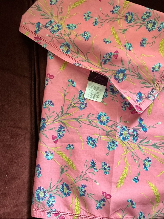 J. Crew Accessories - J. Crew Pink Floral Cotton Scarf with Blue and Yellow Accents